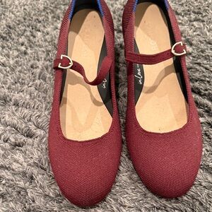 Rothy's Burgundy Mary Jane 2” heel